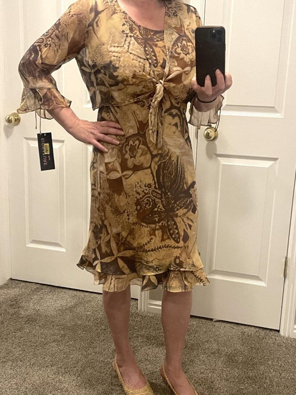 NEW Silk Flowy Dress - Signature by Robbie Bee - Size 12